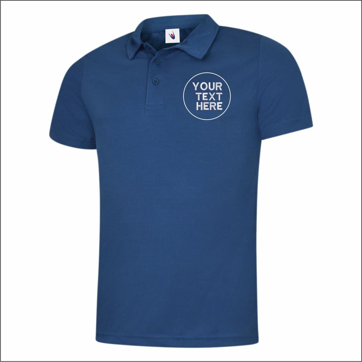Personalised Custom Embroidered Mens Ultra Cool Poloshirt Polyester Workwear TOP