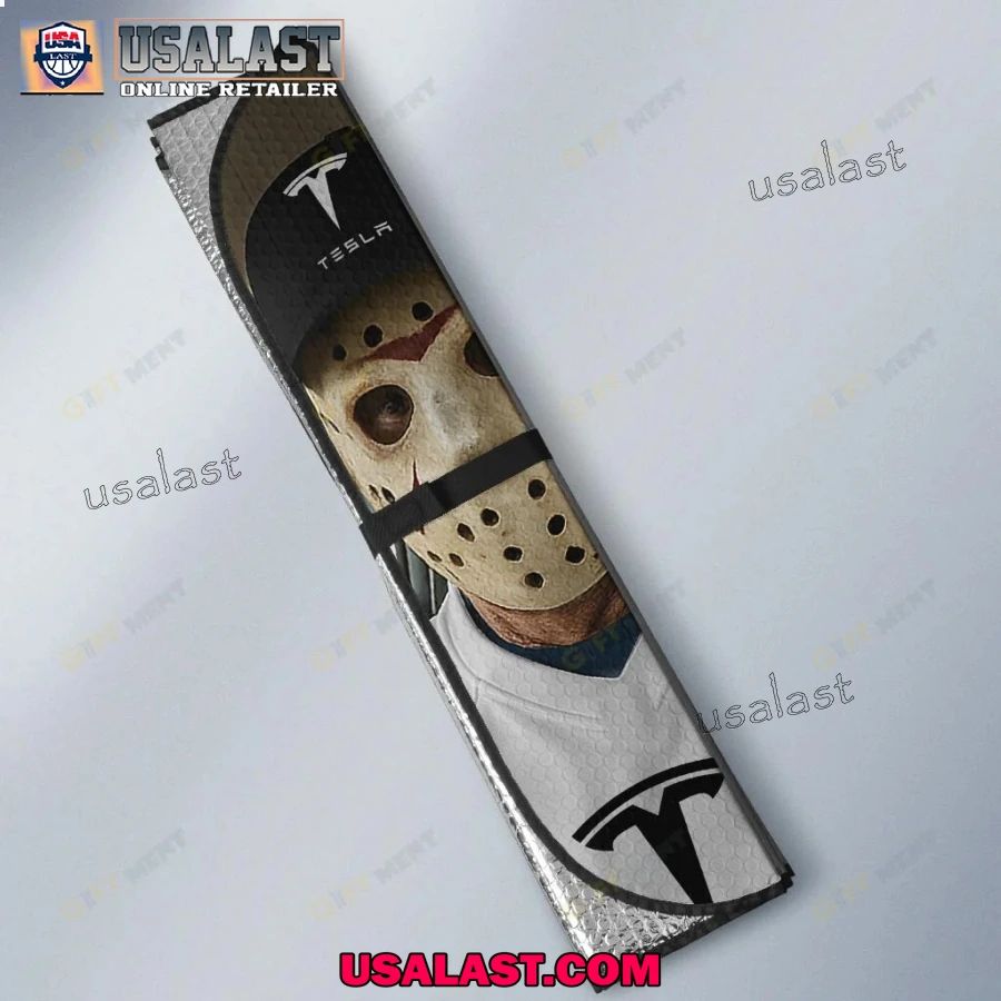 Tesla x Horror Movie Characters Car Sunshade, Car Windshield Cover