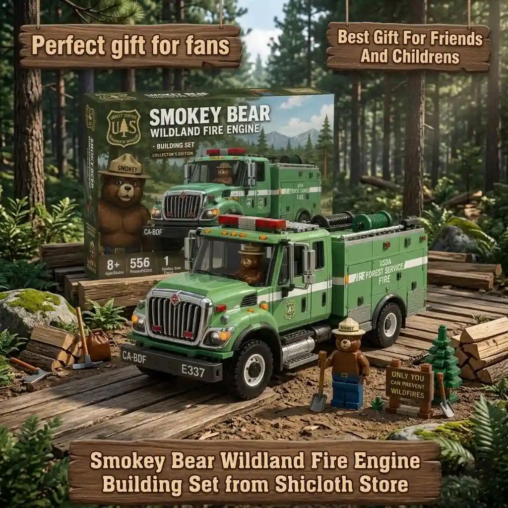 Smokey Bear Wildland Fire Engine Building Set