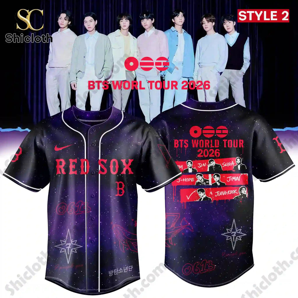 BTS World Tour 2026 x Boston Red Sox Exclusive Baseball Jersey
