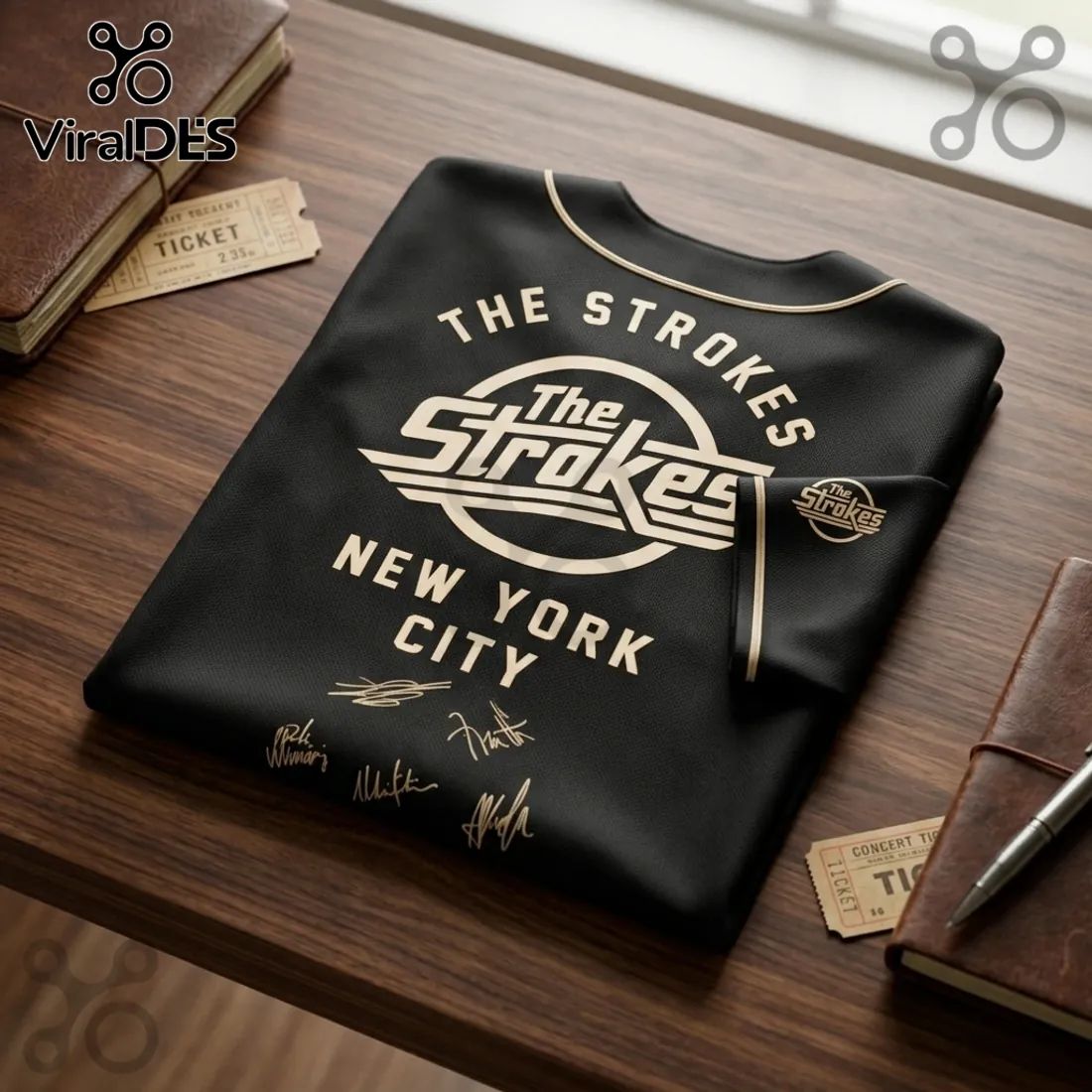 The Strokes Reality Awaits 2026 Tour Black Baseball Jersey