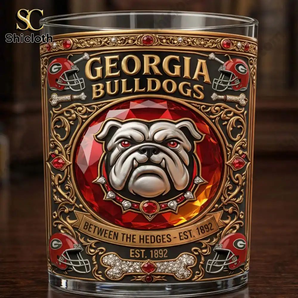 Georgia Bulldogs Between The Hedges Est. 1892 Whiskey Glass