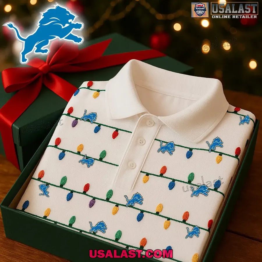 Detroit Lions Premium Christmas Polo Shirt