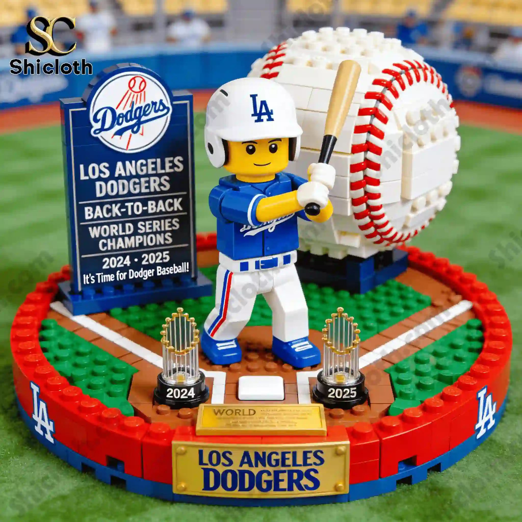 Los Angeles Dodgers Back To Back World Series Champions Brick Set