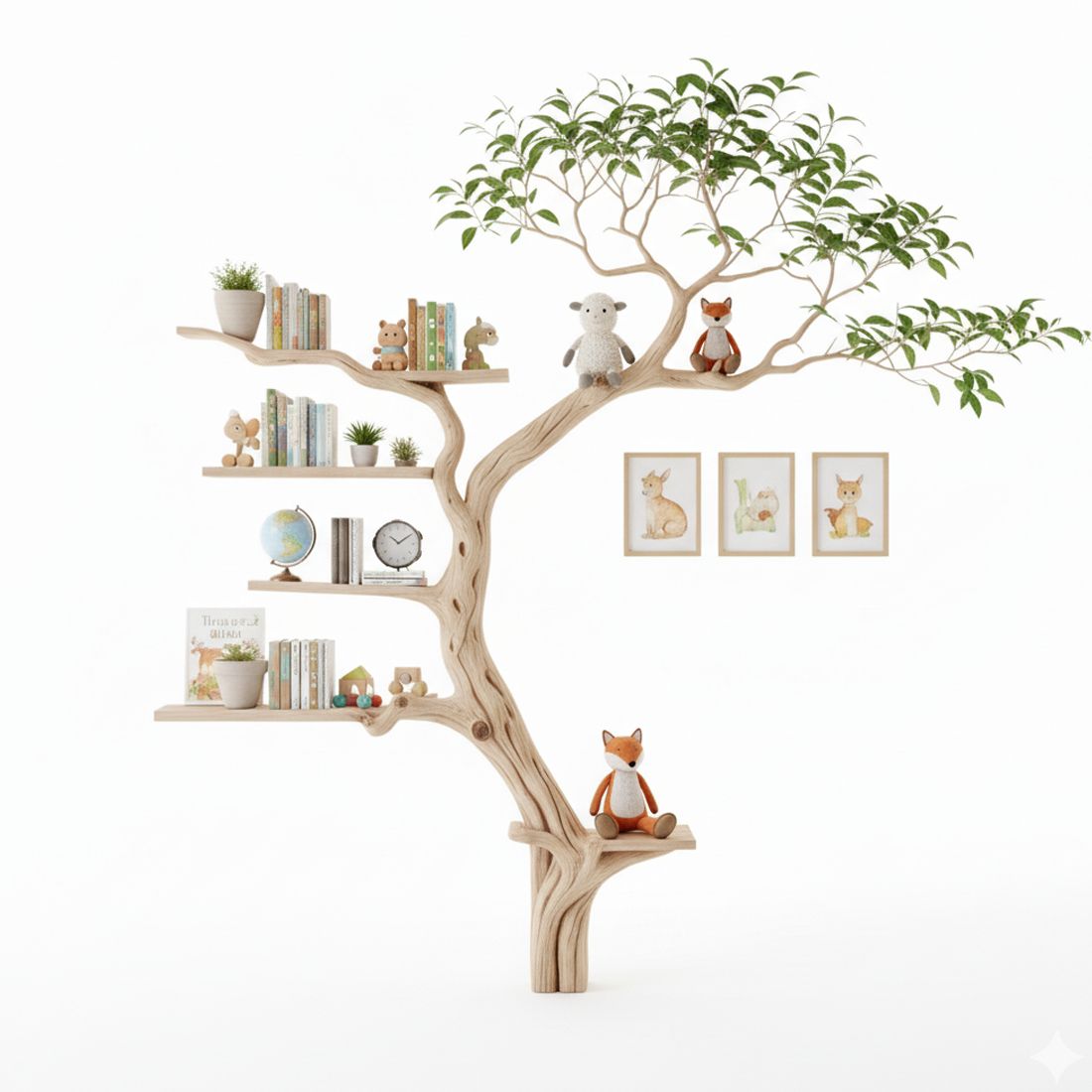 Handcrafted Tree Branch Bookshelf – Decorative & Space-Saving Book Storage Shelves