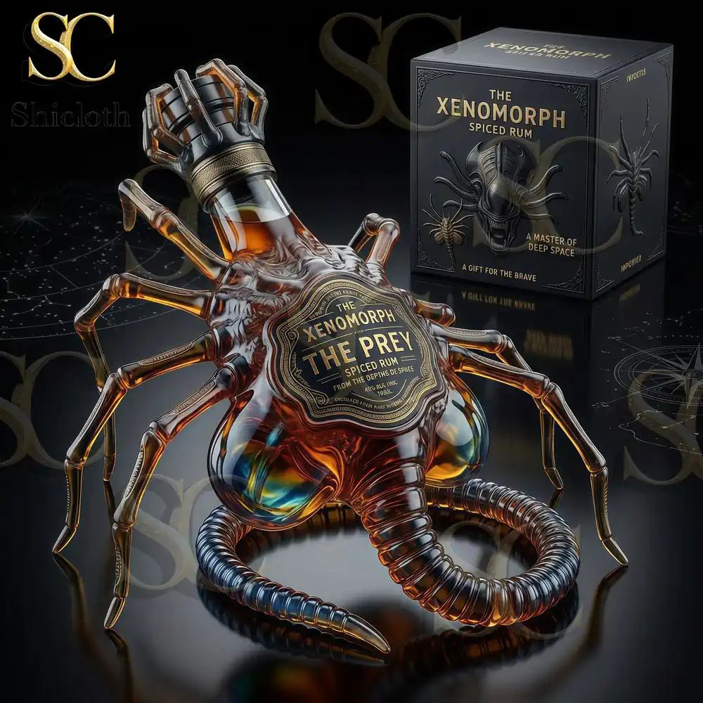 The Xenomorph Spiced Rum Whiskey Bottle