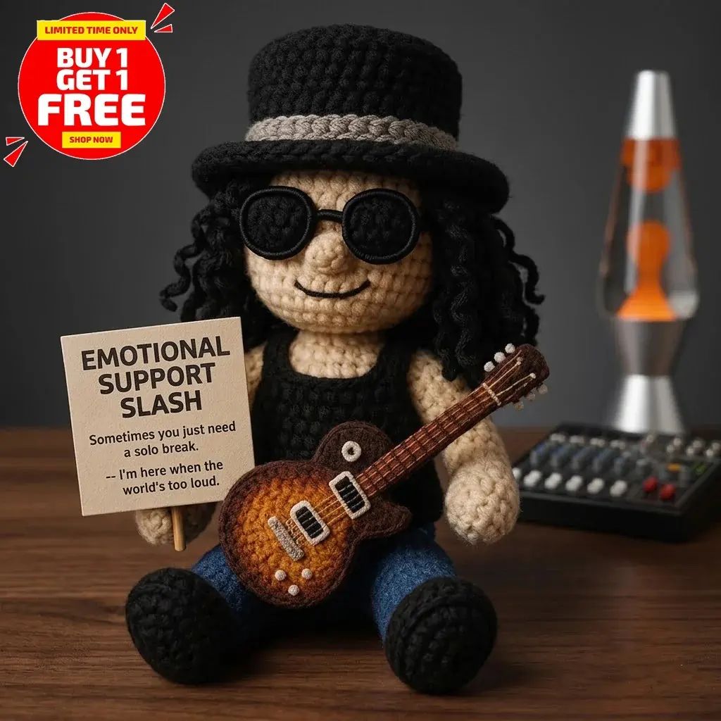 Emotional Support Slash Crochet Doll Handmade Musician Amigurumi Desk Toy