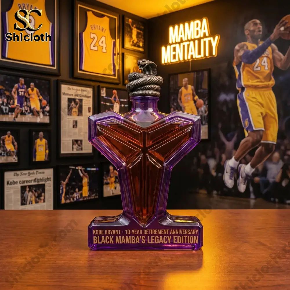 Kobe Bryant Black Mamba 10-Year Retirement Whiskey Bottle
