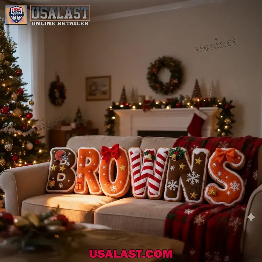 Cleveland Browns Christmas Plush Pillow