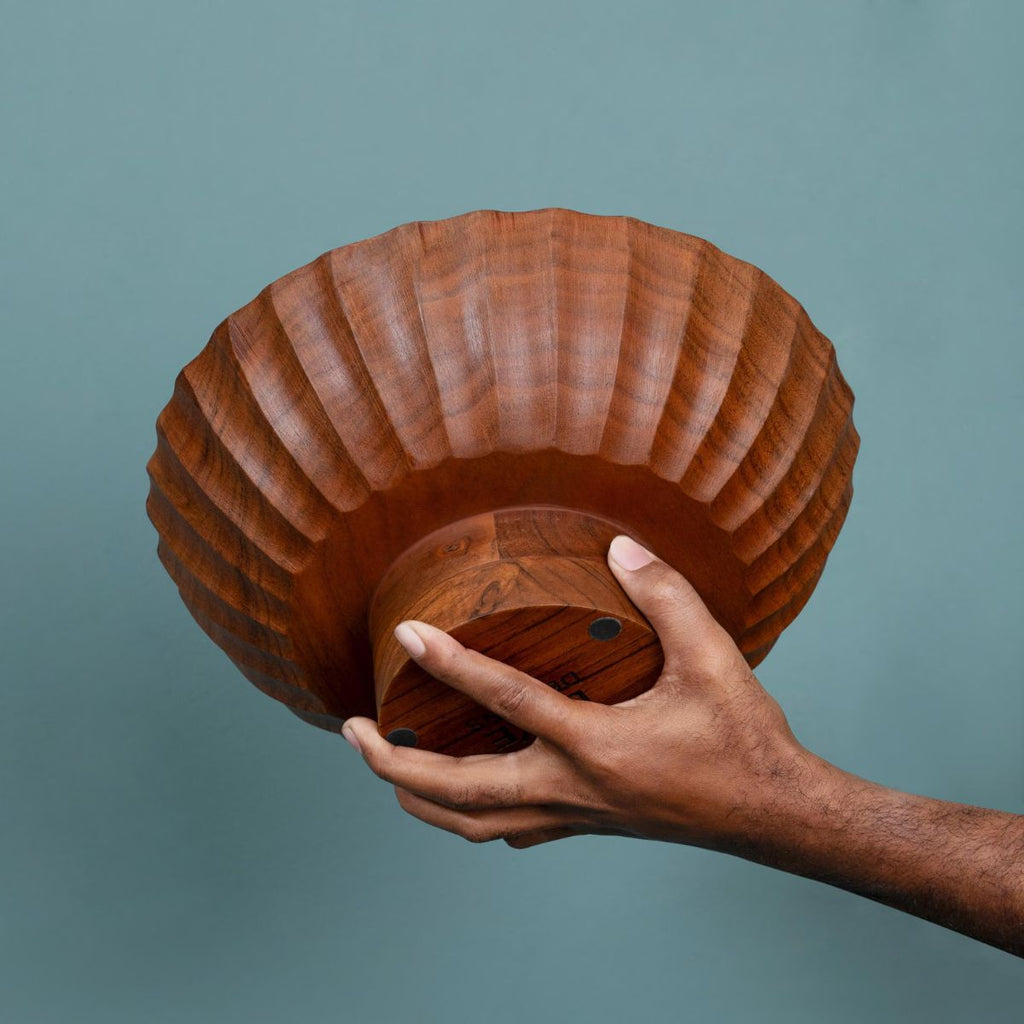Luxe Designs Elevated Wooden Footed Bowl – Handcrafted Centerpiece