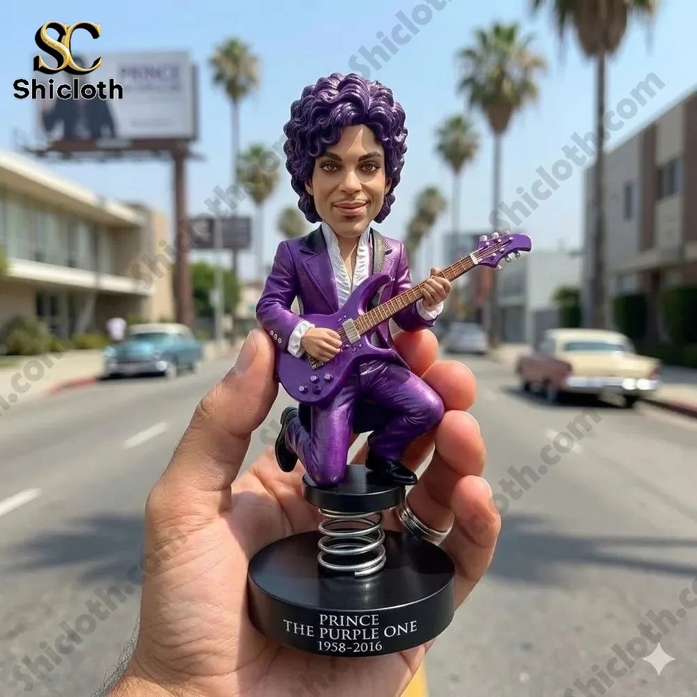 Prince “The Purple One” Decor Car Dashboard Bobblehead