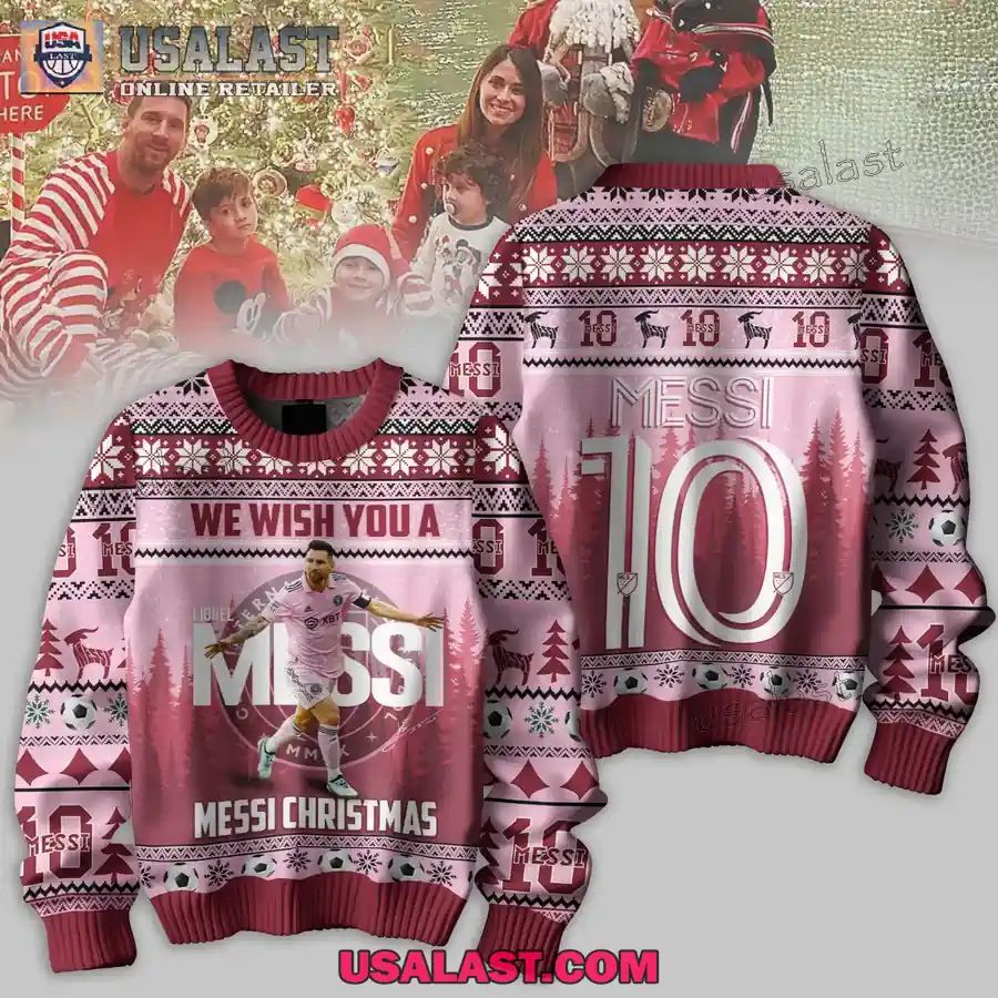 M10 We Wish You A Messi Christmas Ugly Sweater