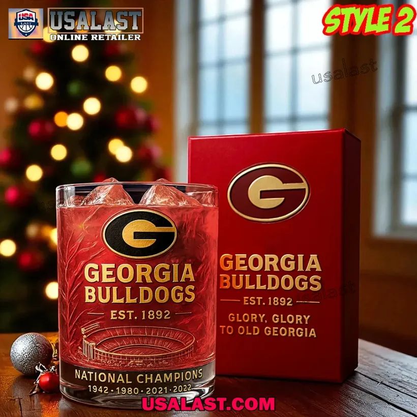 Georgia Bulldogs National Champions Whiskey Glass
