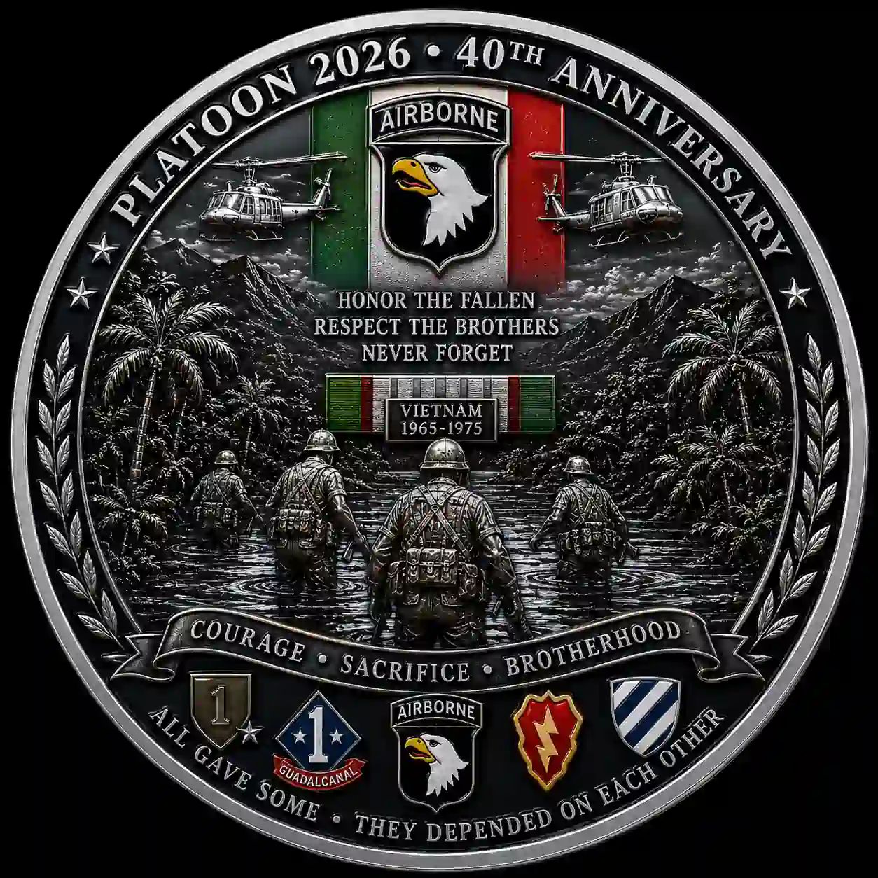 PLATOON VIETNAM 1965-1975 40th Anniversary Memorial Coin