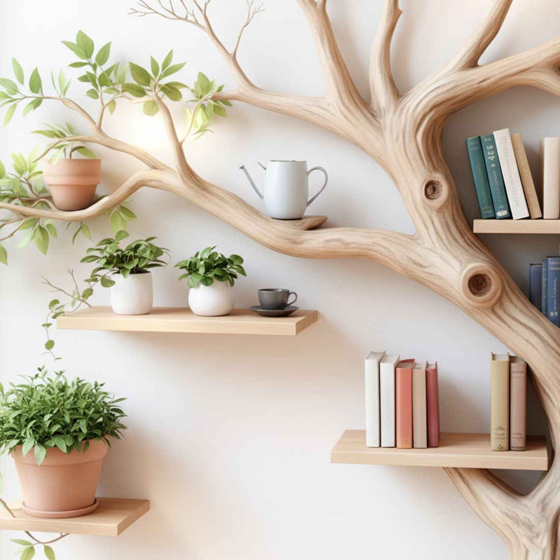 Handcrafted Tree Branch Shelf – Functional Art for Your Walls