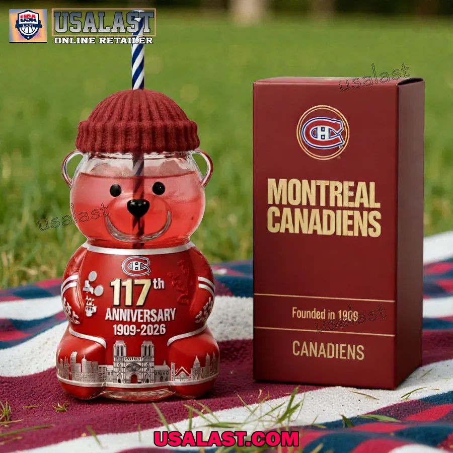 Montreal Canadiens 117th Anniversary Collectible Bear Glass Cup