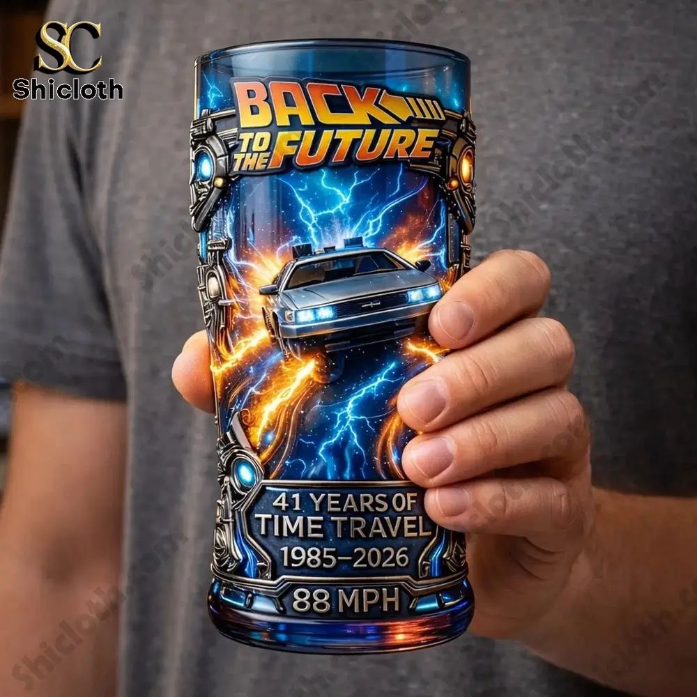 Back to the Future 1985?2026 41st Anniversary 3D Relief Pint Glass