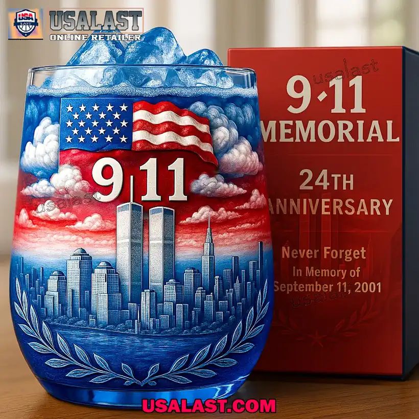 September 11 2001 Memorial Wine Glass
