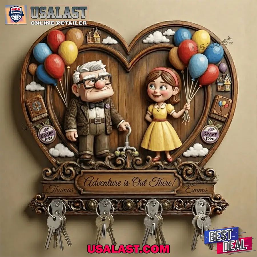 Up Movie Couple Heart Shape Key Holder