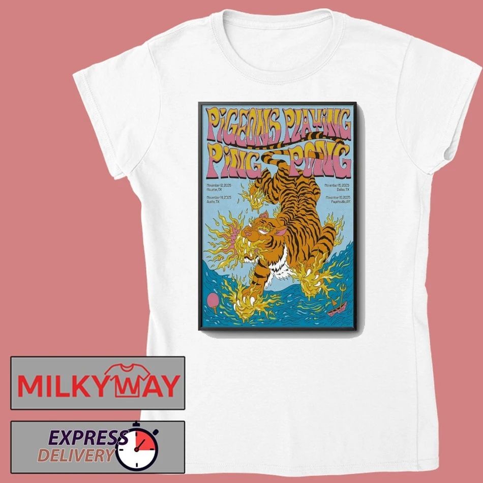 Pigeons Playing Ping Pong Nov 14 2025 Austin TX Poster shirt