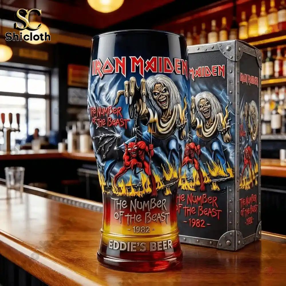 Iron Maiden The Number of the Beast 1982 Beer Glass