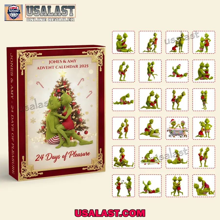 Personalized Naughty Green Couple Christmas Advent Calendar 2025