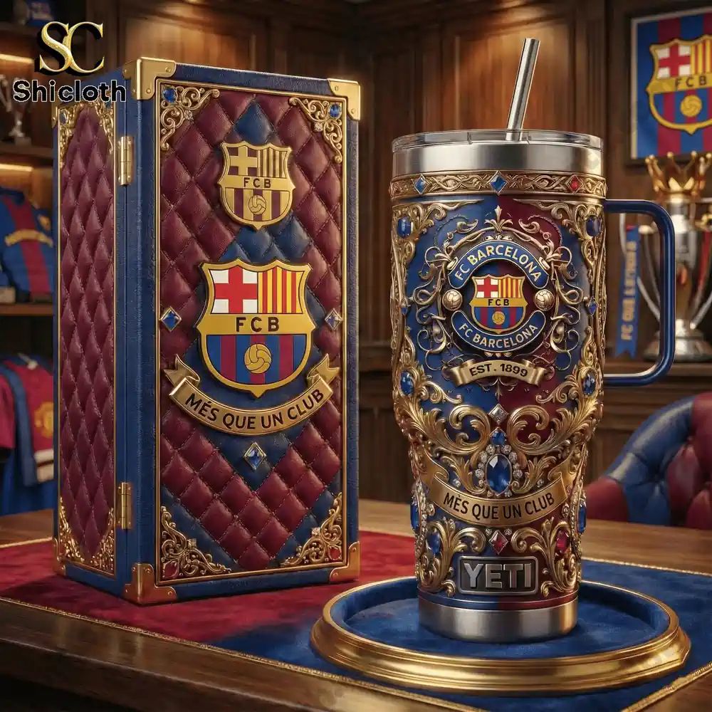 FC Barcelona Més Que Un Club 40oz Yeti Tumbler With Handle