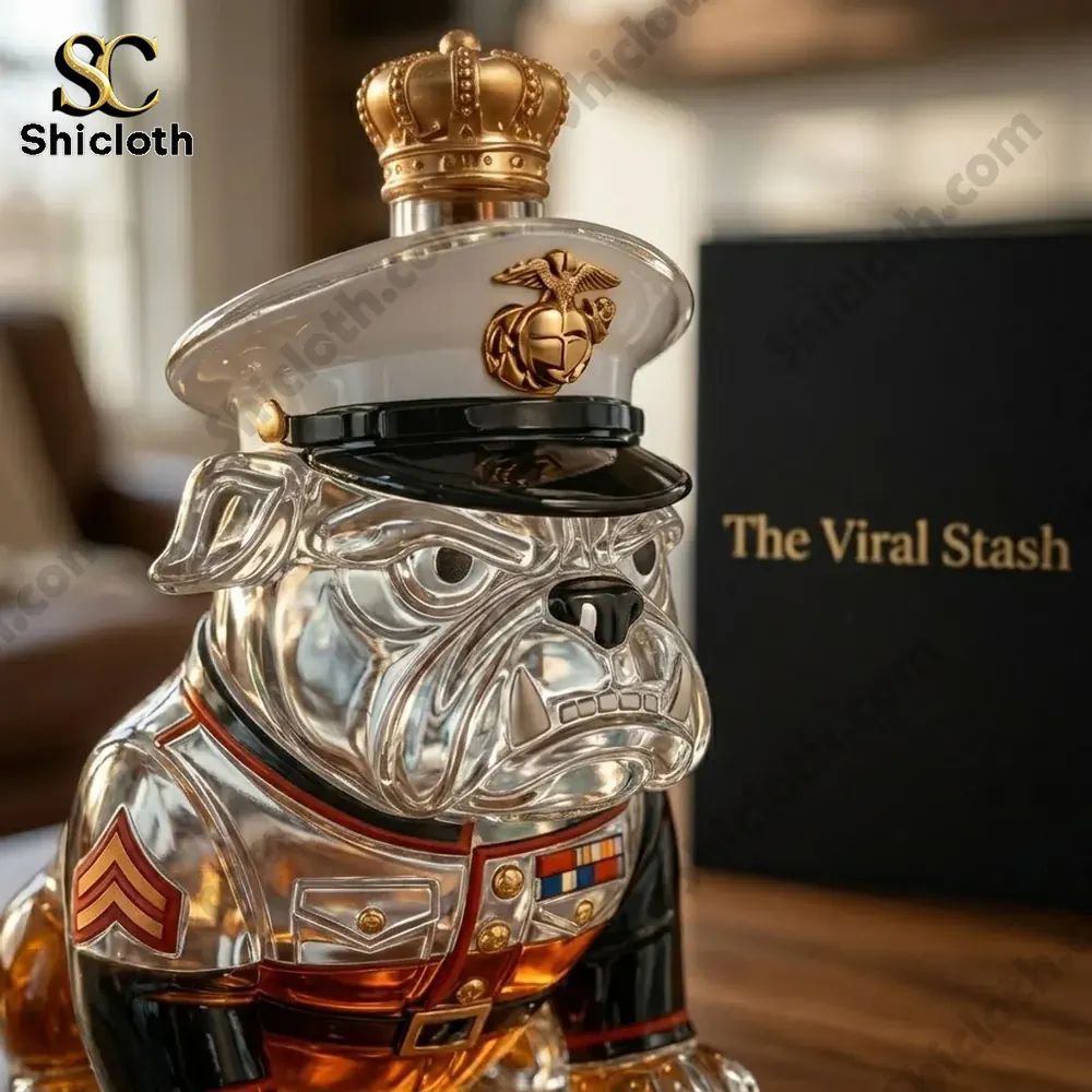 US Marine Corps Devil Dog 250th Anniversary Commemorative Whiskey Bottle