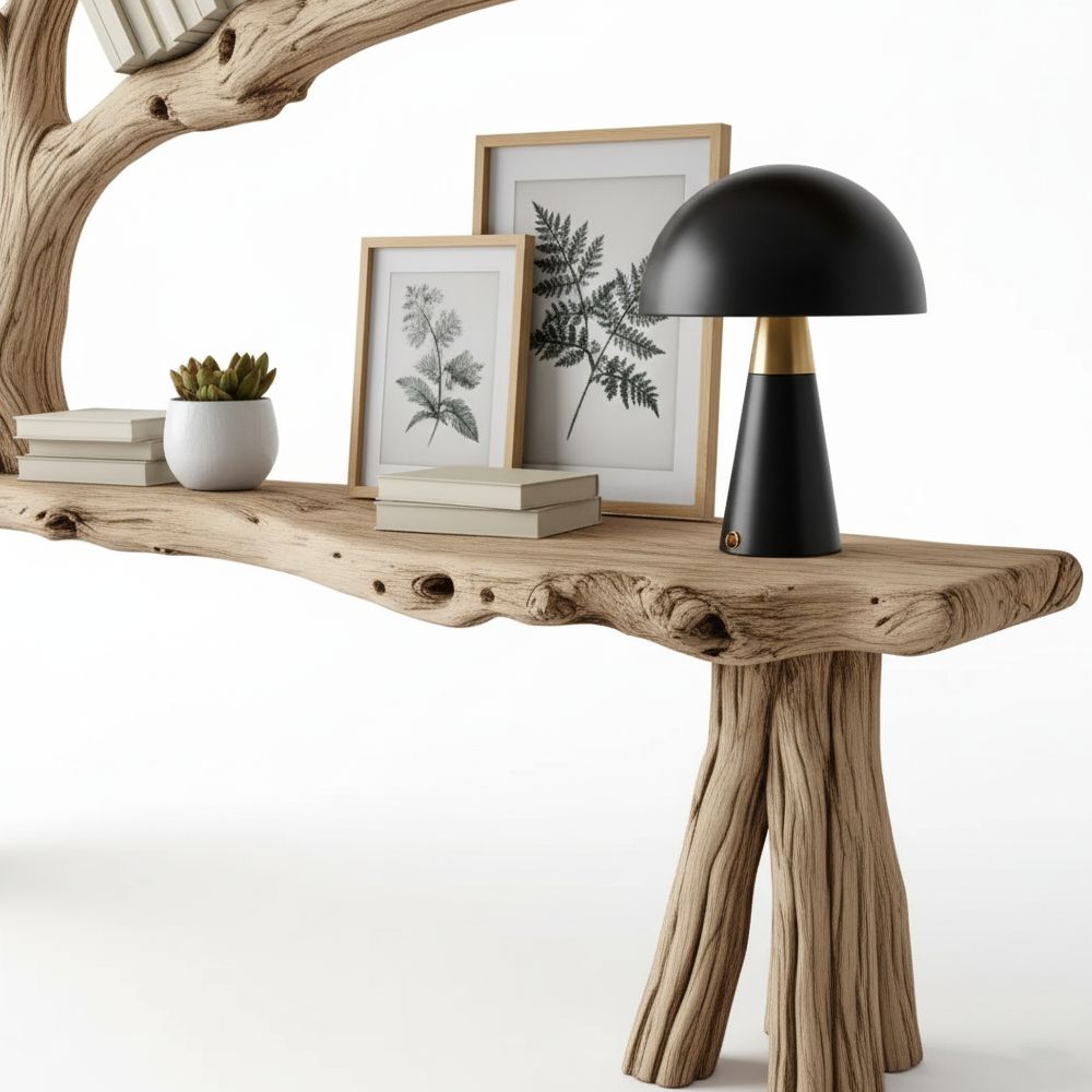 Handcrafted Console Table with Tree Branch Legs – Natural Barn & Pallet Wood