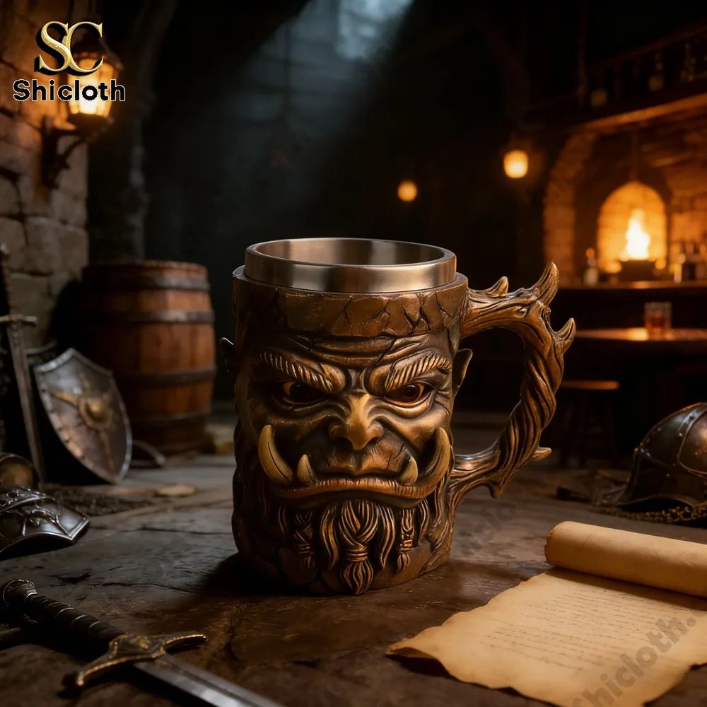 The Barbarian Warchief 3D Sculpted Fantasy Tankard Mug