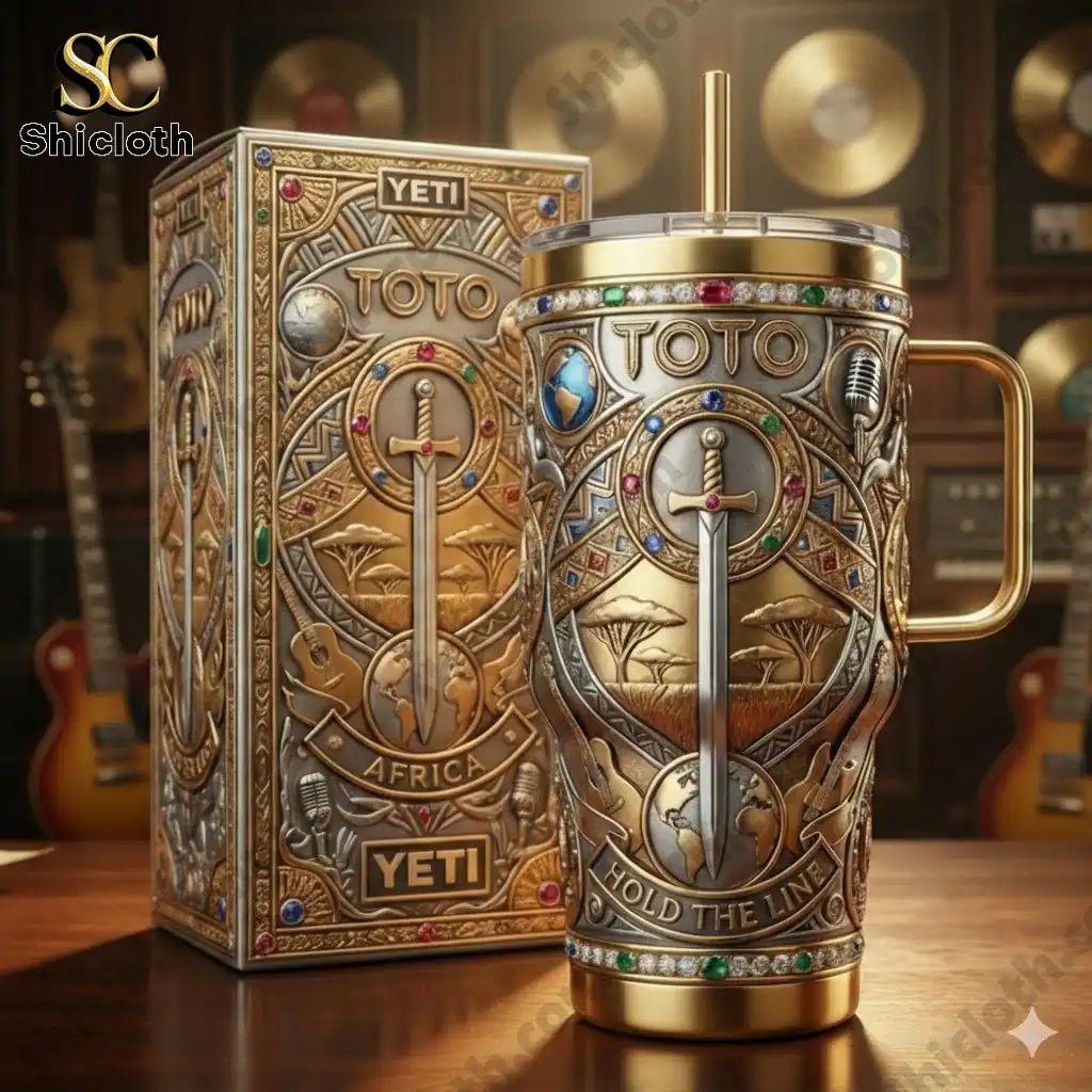 Toto Band Africa Sword and Globe Luxury Gemstone Design Tumbler