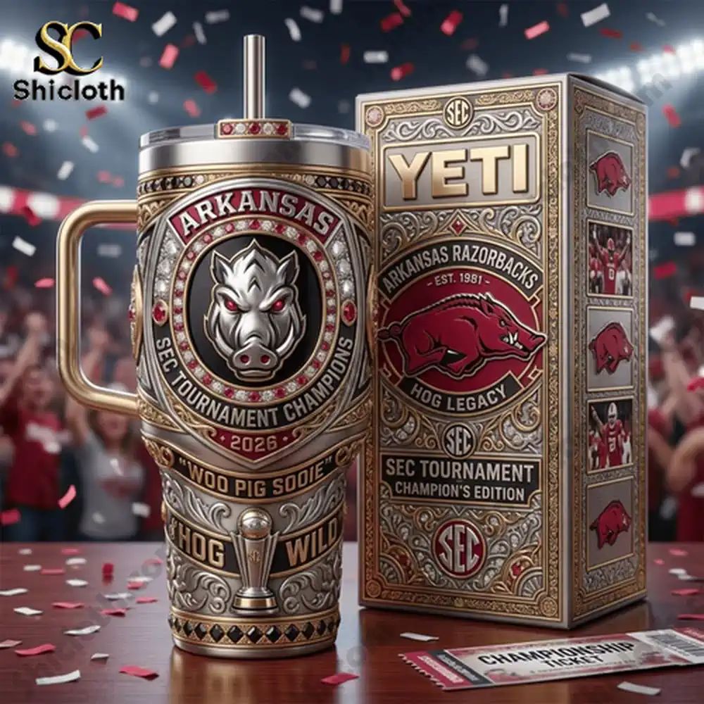 Arkansas Razorbacks 2026 Sec Champions Commemorative Yeti Tumbler