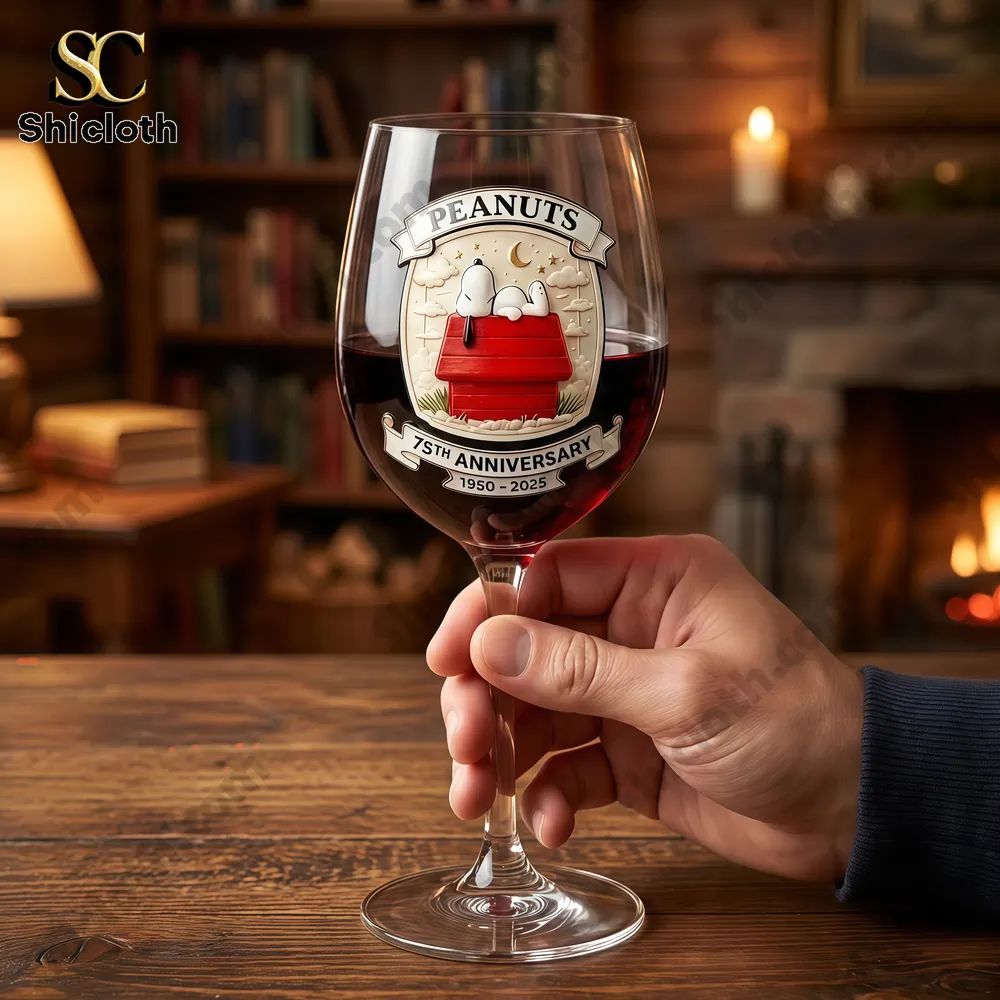 Peanuts 75th Anniversary Commemorative Glass Goblet