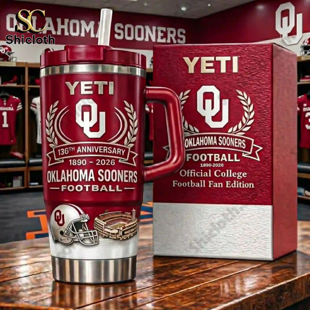 Oklahoma Sooners 136th Anniversary Yeti Tumbler