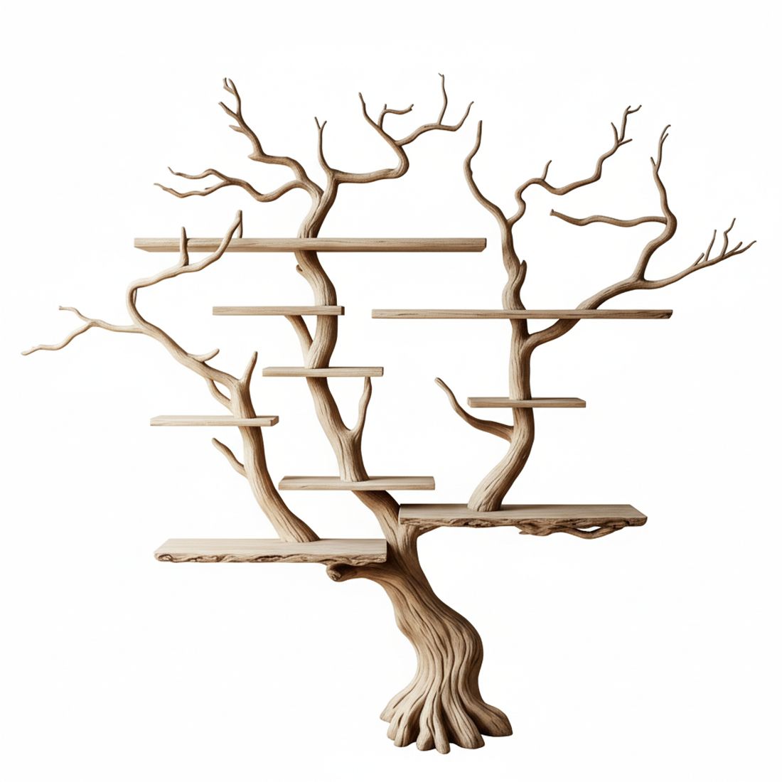 Nature-Inspired Tree Bookshelf – Wall Sculpture & Storage