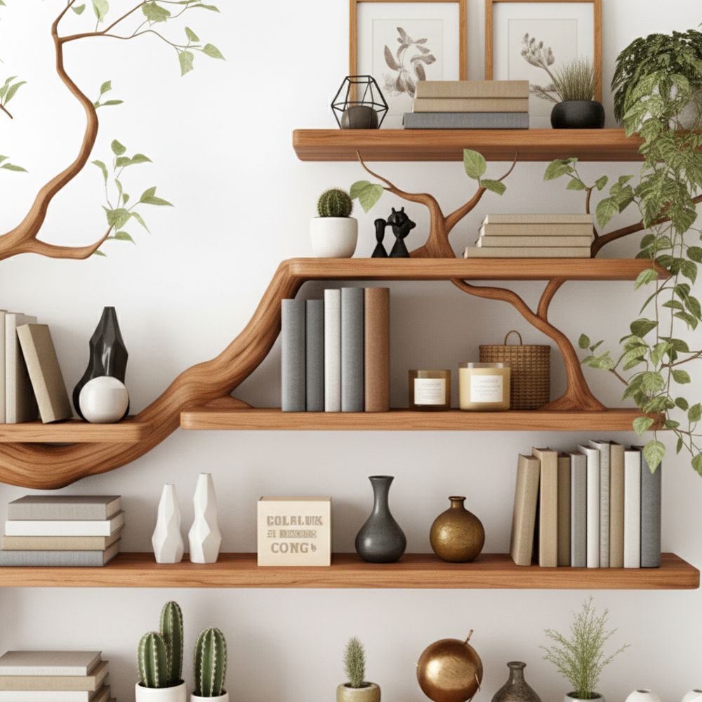 Tree Branch Bookshelf – The Essence of Handcrafting & Endless Natural Beauty