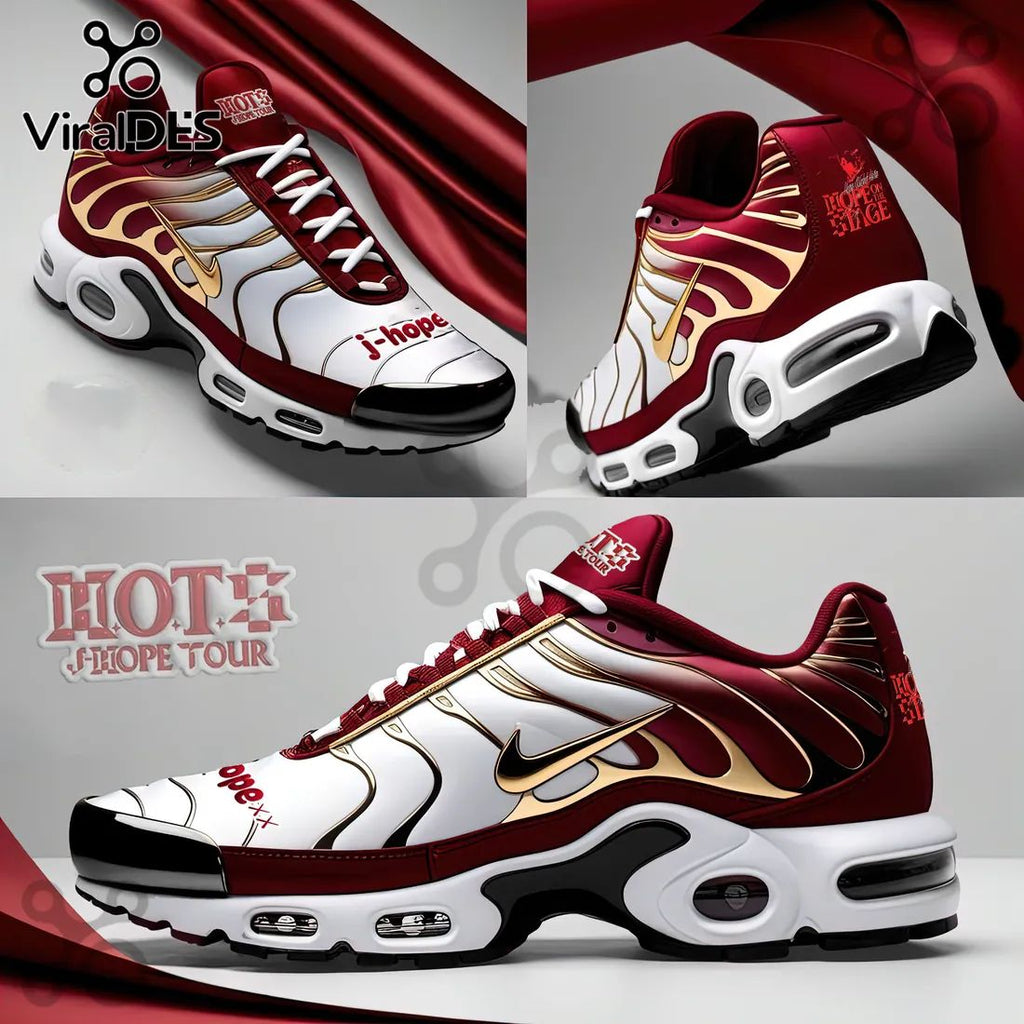 J-Hope Hope On The Stage Burgundy Gold Sport Shoes
