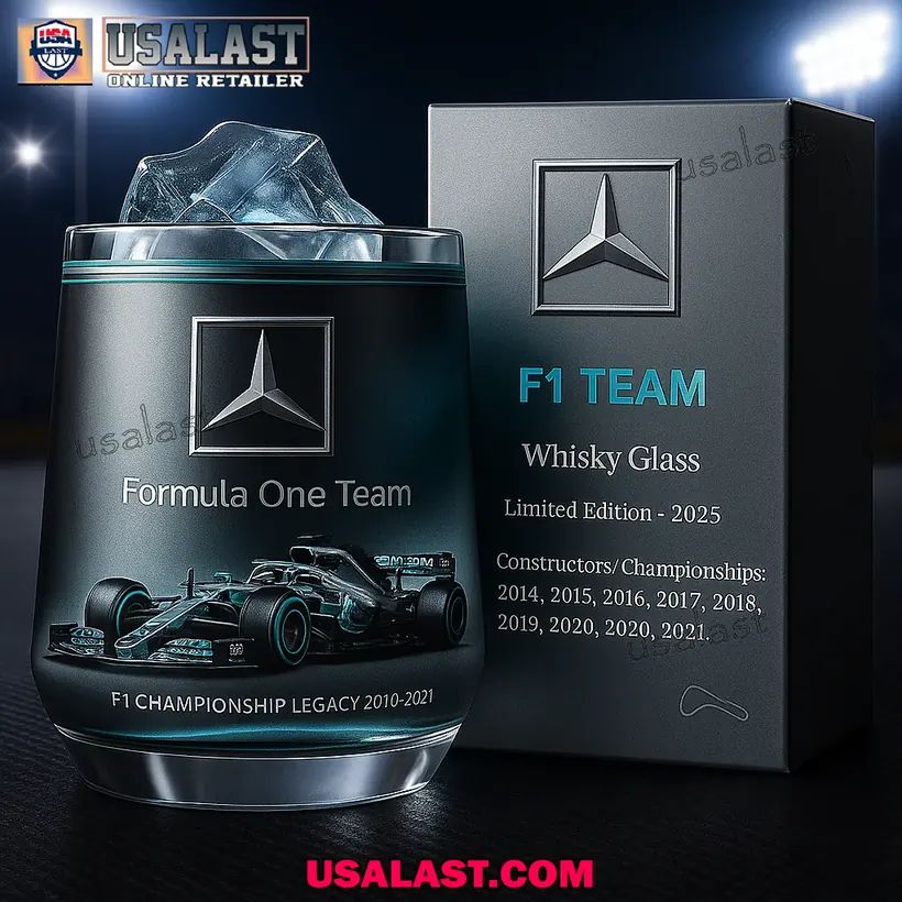 Mercedes AMG Formula 1 Team Custom Whiskey Glass