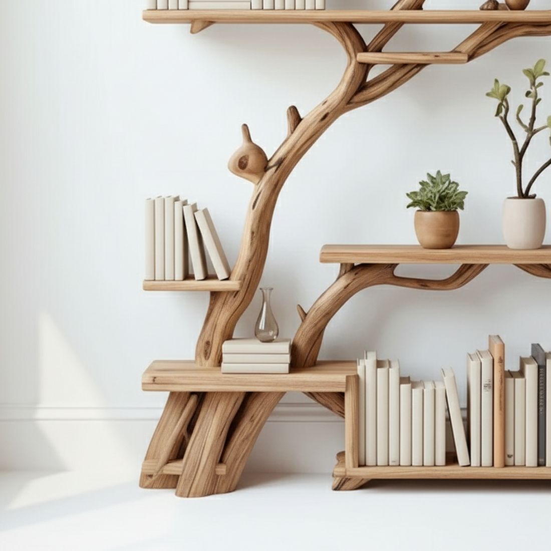 Handmade Wooden Wall Shelf with Branch Design – Bring Nature Indoors