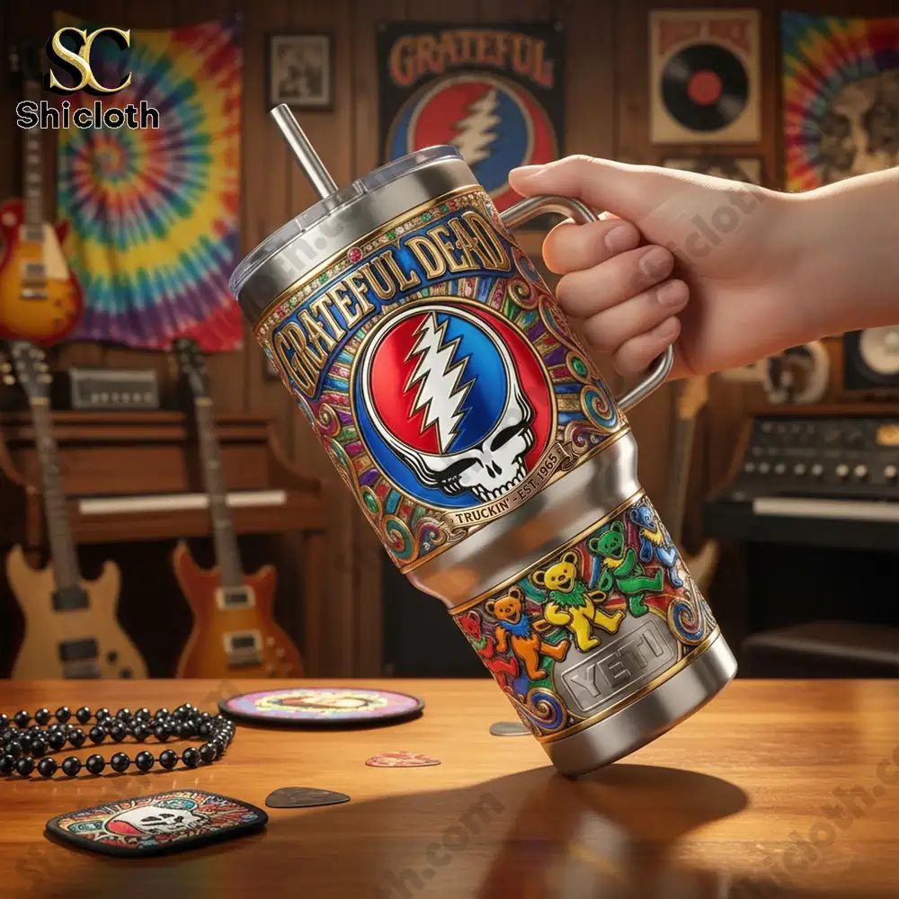 Grateful Dead Steal Your Face 40oz Tumbler With Handle