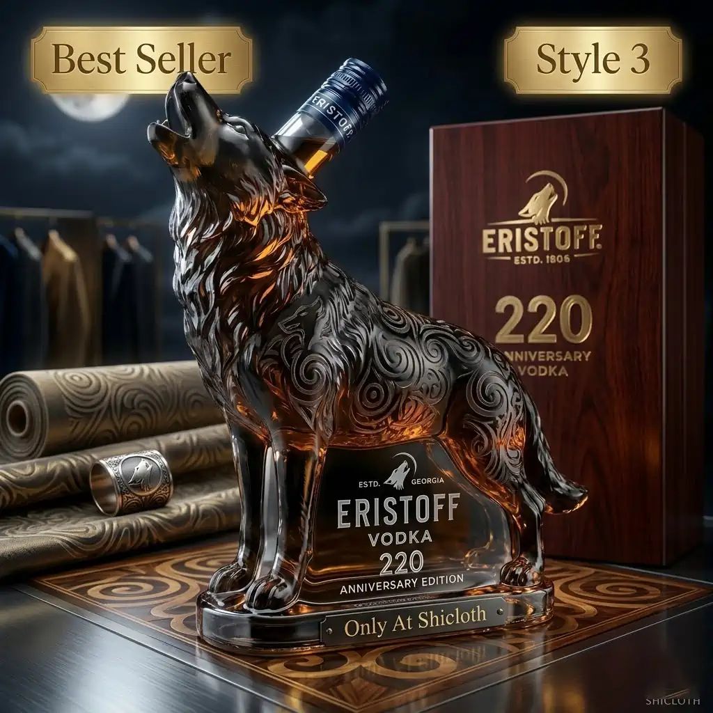 Eristoff Vodka Wolf 220 Anniversary Whiskey Bottle