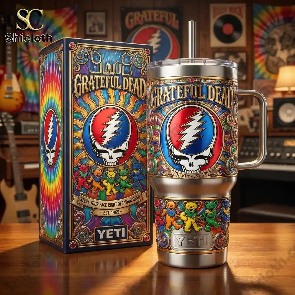 Grateful Dead Steal Your Face 40oz Tumbler With Handle