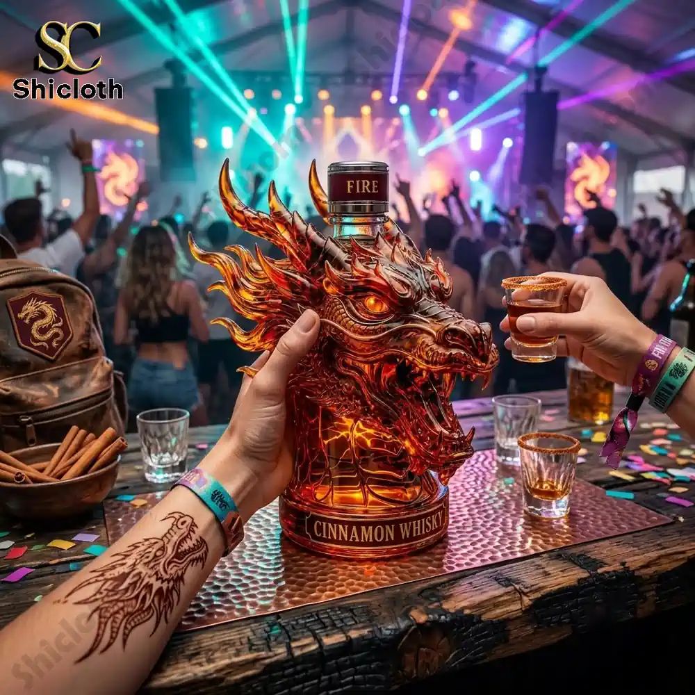 Fire Dragon Fireball Cinnamon Whiskey Bottle