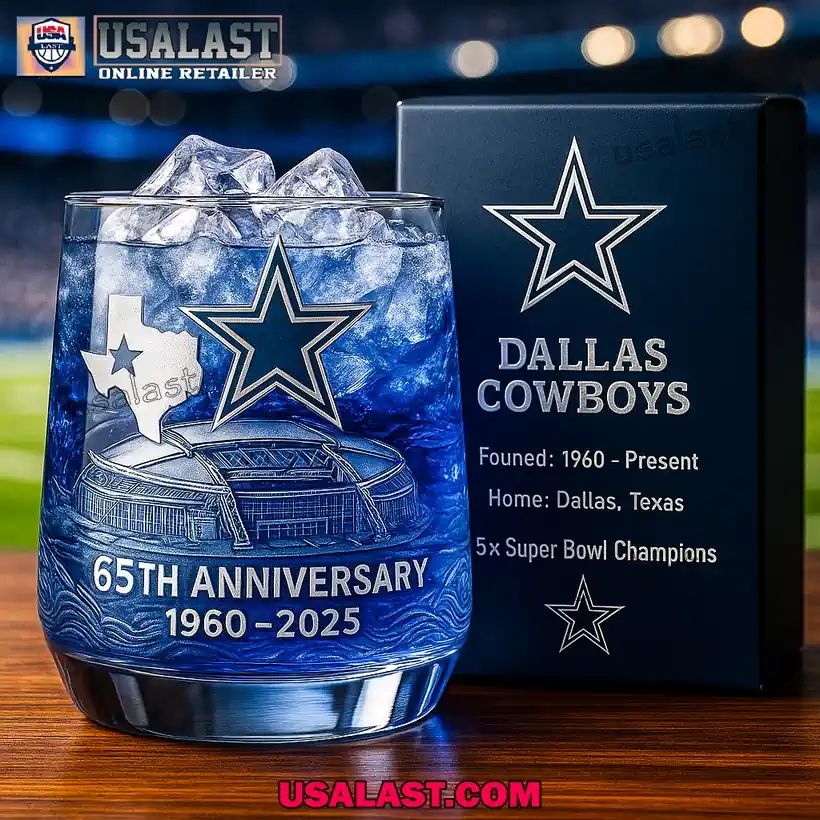 Dallas Cowboys 65th Anniversary Wine Glass