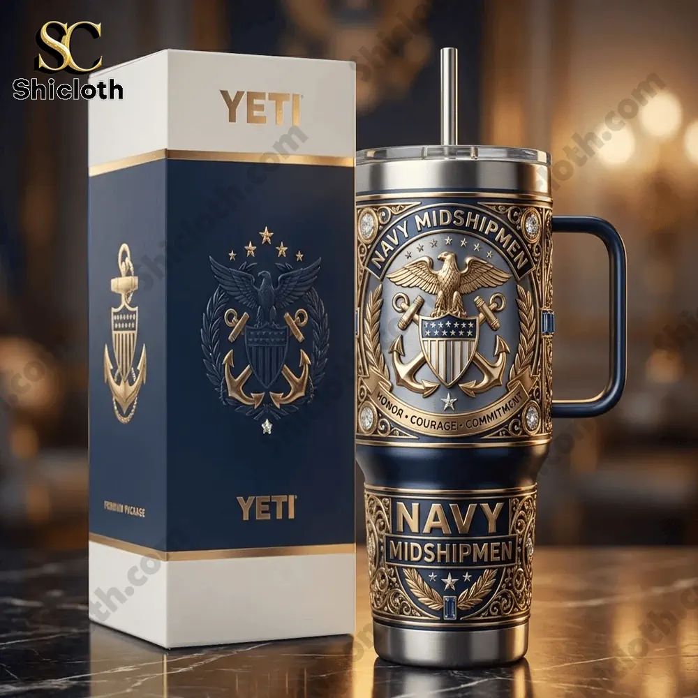 Navy Midshipmen Limited Yeti Tumbler With Handle