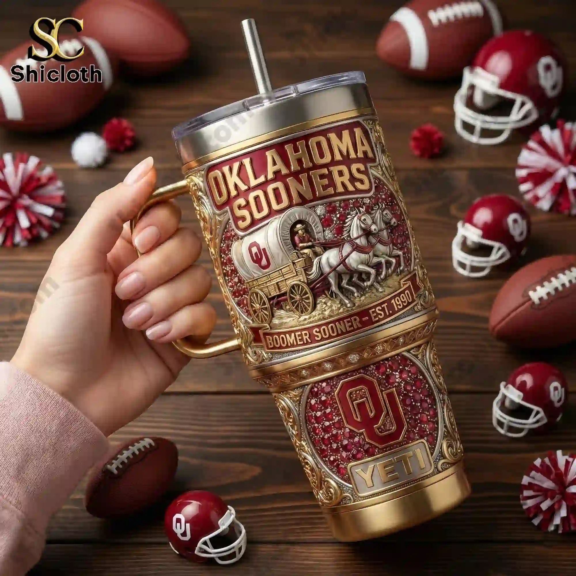 Oklahoma Sooners Boomer Sooner Limited Edition 40oz Tumbler with Handle