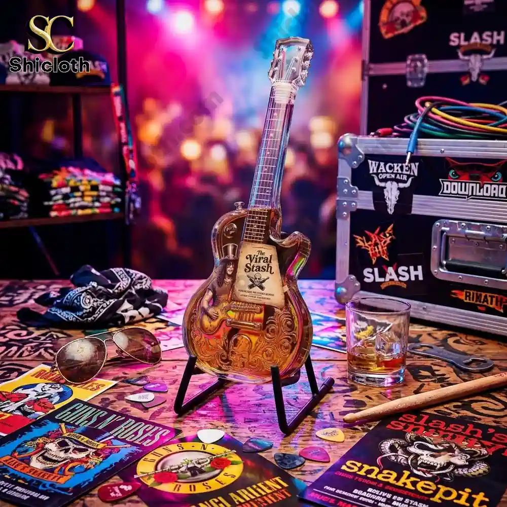 Slash Rock Tribute Electric Guitar Shaped The Viral Stash Whiskey Bottle