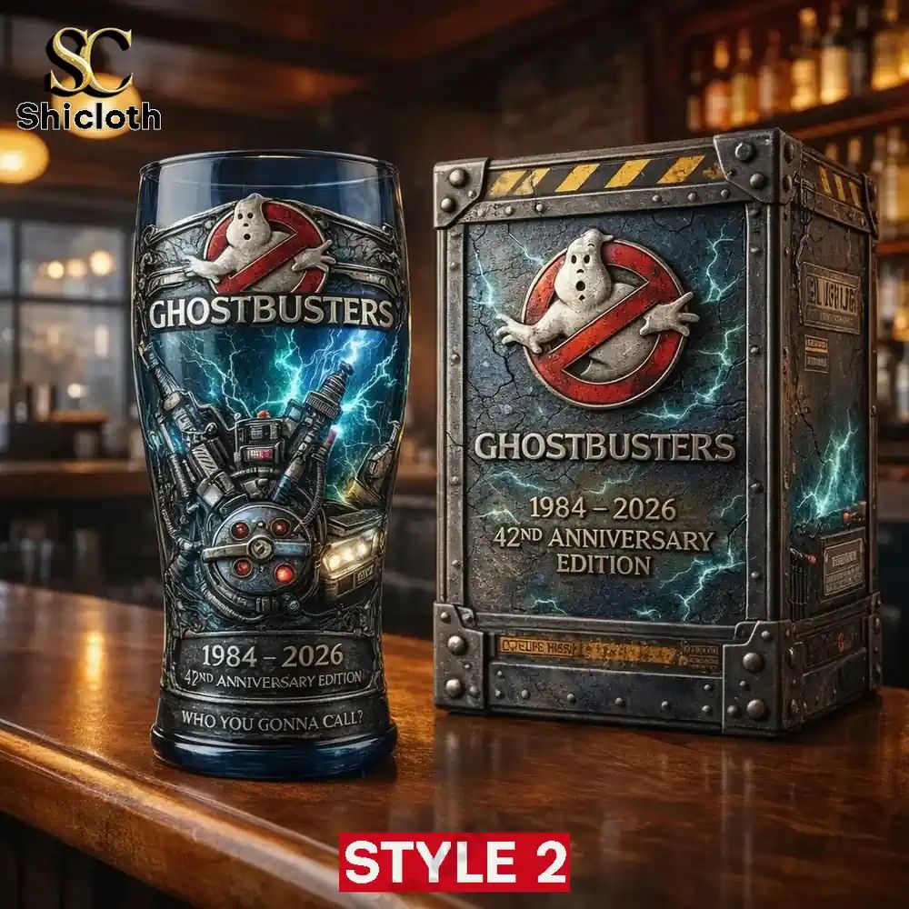 Ghostbusters Legacy 1984-2026 42nd Anniversary 3D Relief Pint Glass