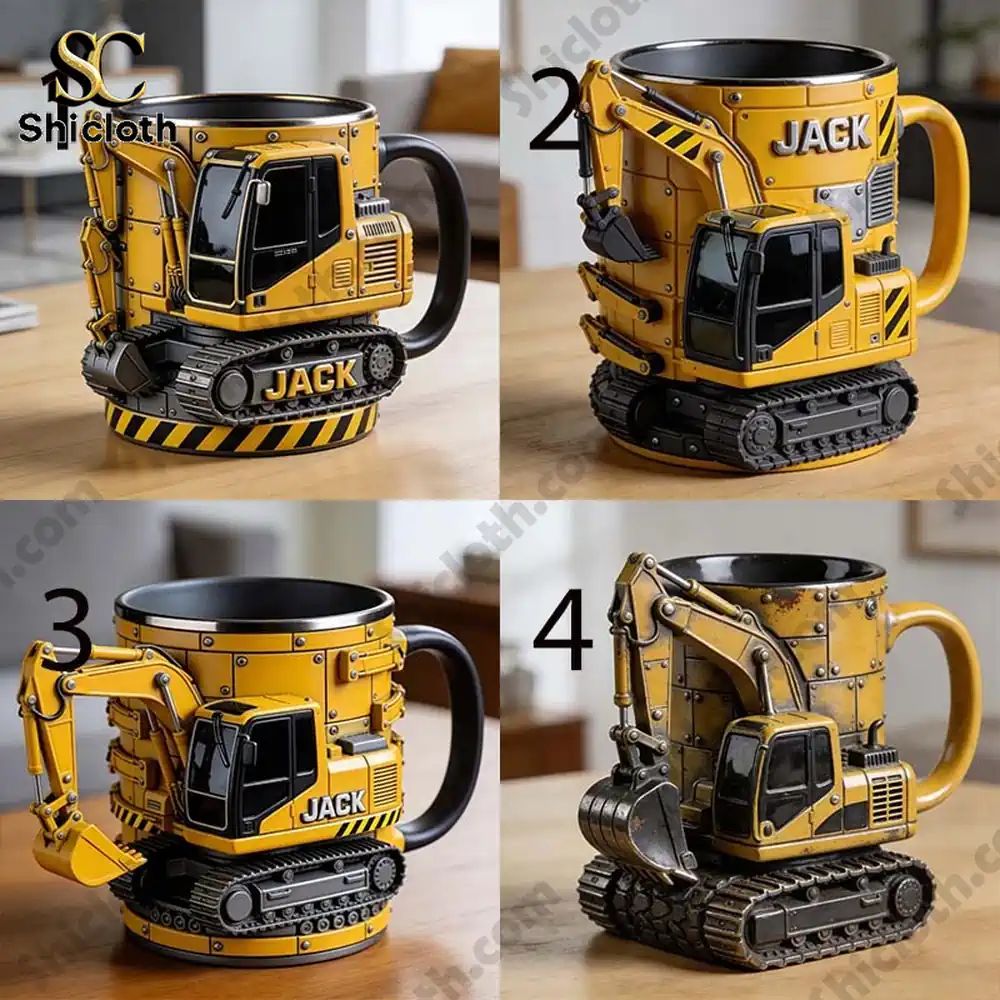 Personalized Excavator & Construction Vehicle Themed Mug
