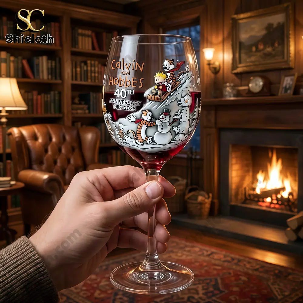 Calvin and Hobbes 40th Anniversary Commemorative Glass Goblet